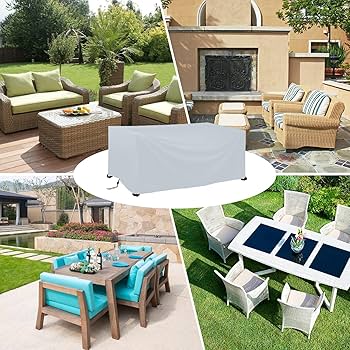 SIRUITON 200x160x70cm Garden Furniture Cover, Patio Garden Table Cover With Air Vent Waterproof, Windproof, Anti-UV, Heavy Duty 420D Oxford Fabric, Rectangular Black