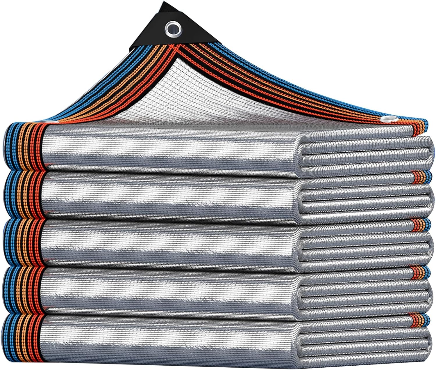 80% Aluminum Shade Cloth Silver Mesh Tarp Privacy Sunblock Net Shade Sails for Plants Greenhouse Outdoor Pergola Lawn Kennel Chicken Coop 5ft 10ft 15ft 20ft 25ft 30ft 35ft 40ft 50ft(20x20ft)