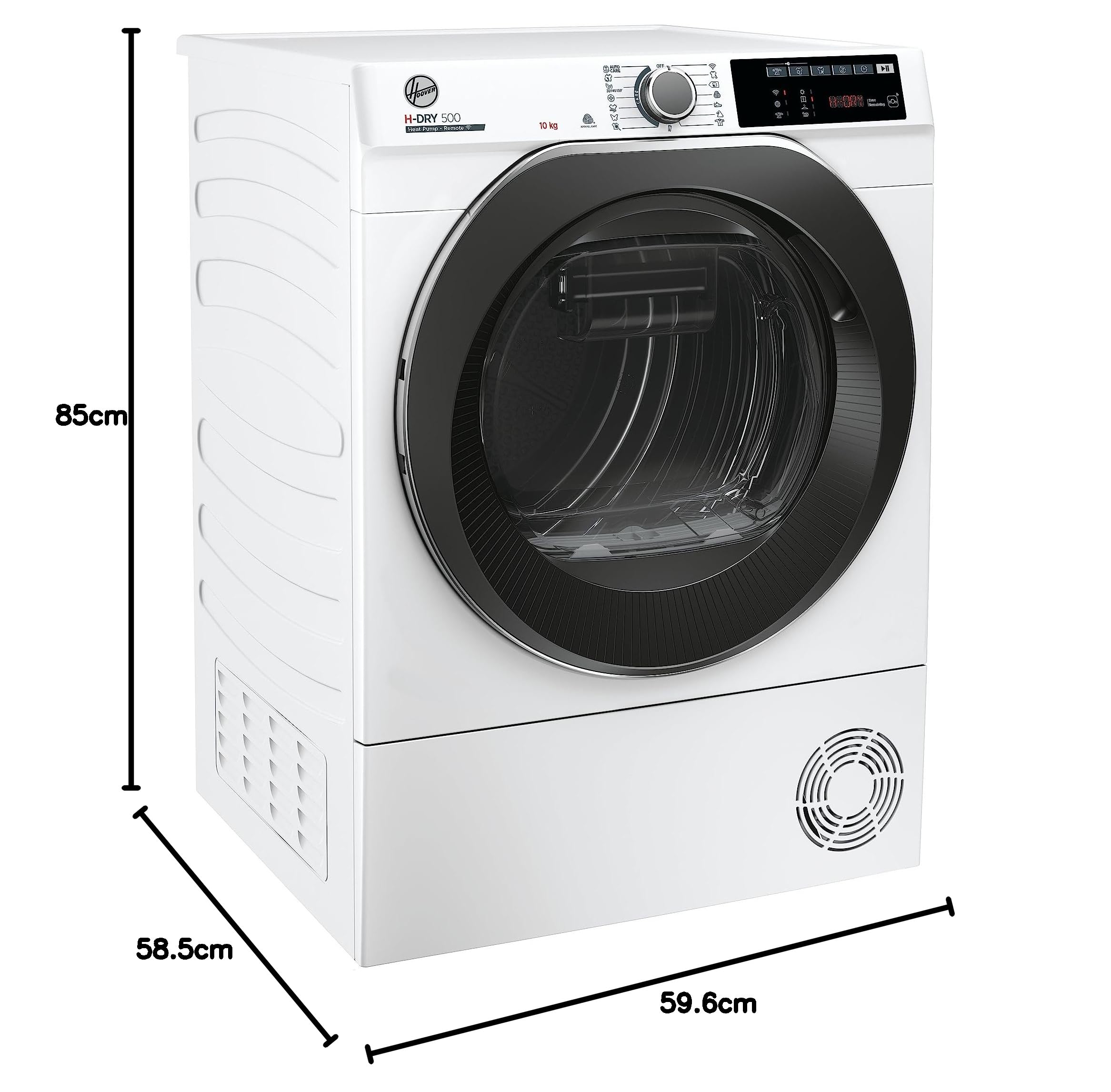 Hoover H-DRY 500 NDEH10A2TCBEXS-S Wärmepumpentrockner I Füllmenge 10 kg I Smarte Bedienung mit WiFi I AquaVision-Kondenswasserbehälter