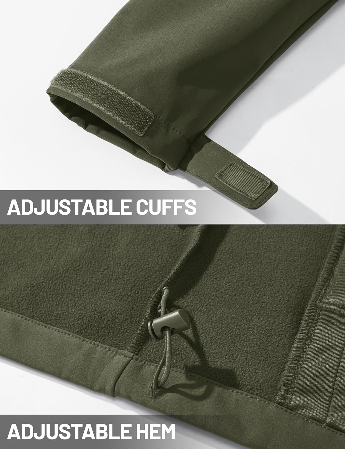 TACVASEN Men's Lightweight Softshell Jacket Waterproof Lightweight Fleece Lined Winter Coat with 4 Pockets Windbreaker - Image 6