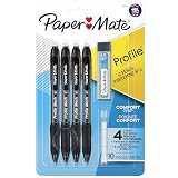 Paper Mate Profile Mechanical Pencils, 0.7 mm, HB #2 Lead, Black Barrel, Pack Of 4 Pencils – view 1