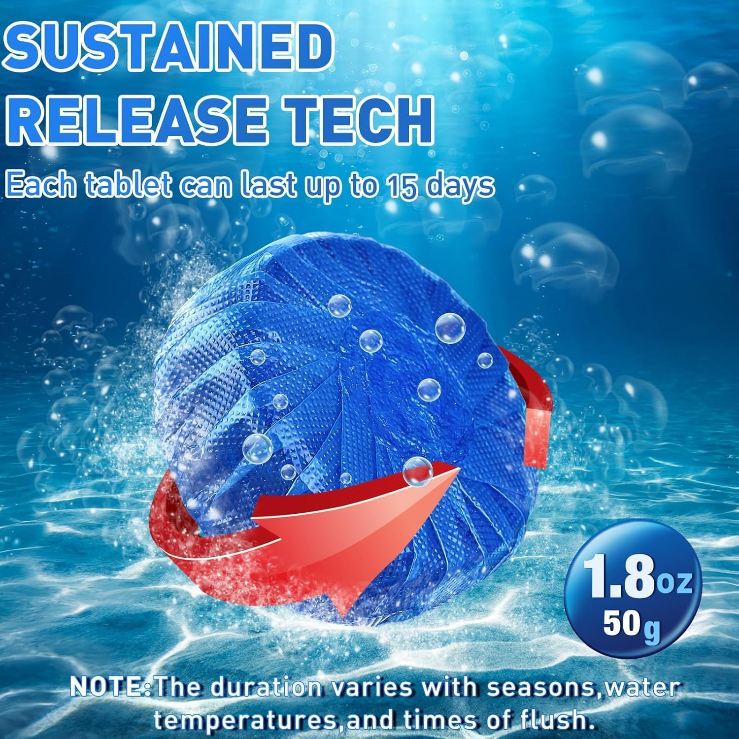 DME SALES Automatic Flush Toilet Bowl Cleaner Tablets, Bathroom Toilet Tank Cleaner, Powerful Cleaning Ball Toilet Blue Deep Clean Bubbles, Mild Lemon Scent Pack-10 3