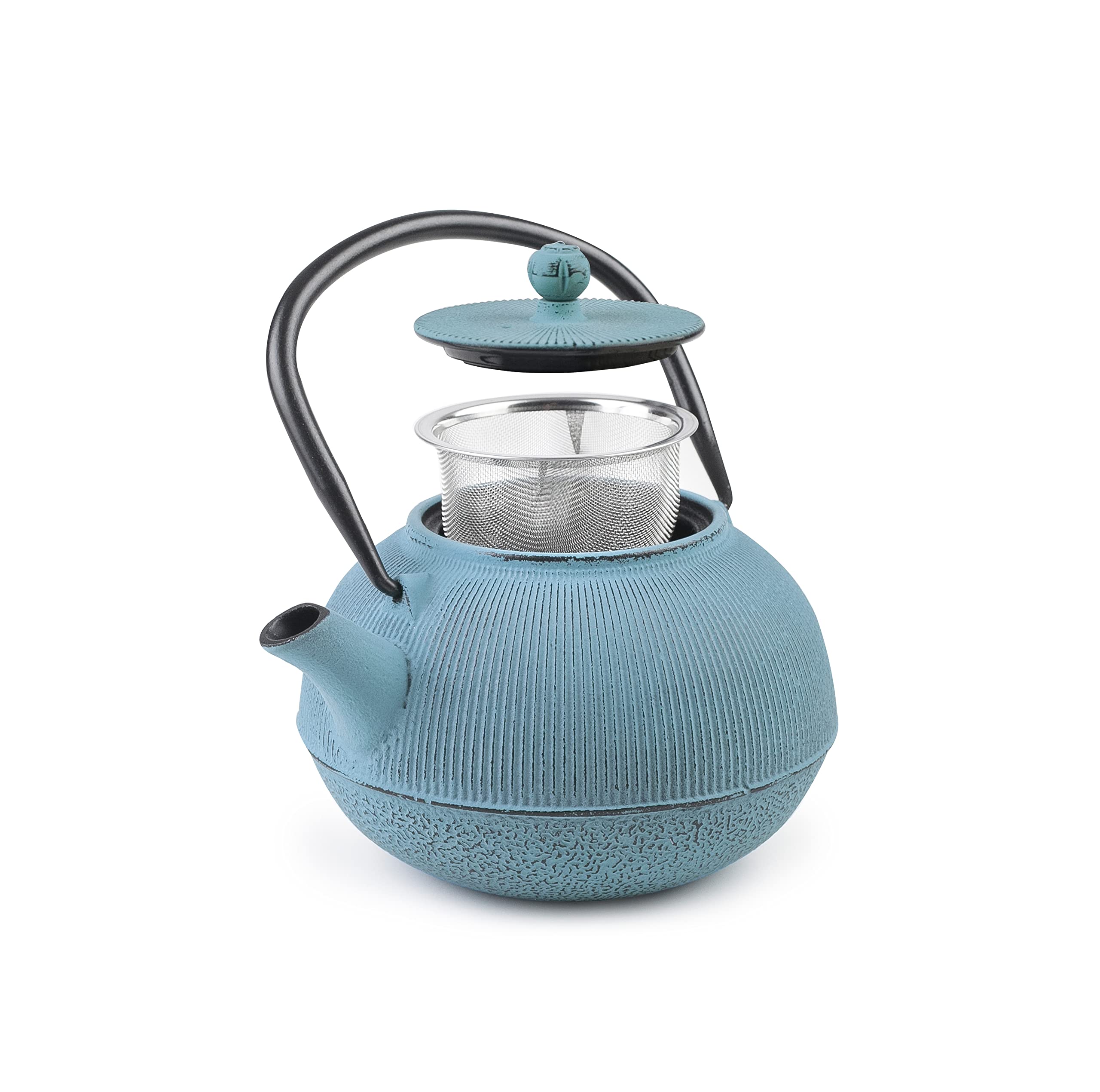 Geschikt Voor Inductie IBILI Gietijzeren Theepot 0,8 Liter – Geëmailleerd Van Binnen, (inclusief Roestvrijstalen Filter) Indiase Theepot Geëmailleerd