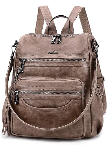 Miniatura 8 de Angel Kiss Mochilas y bolsos de mujer - mochilas casuales con cierre de piel sintética y bolsos de hombro 1-2black