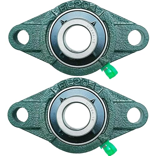 Sackorange UCFL204-12 - Rodamiento de bloque de almohada Paquete de 2 rodamientos de brida cuadrada de 2 pernos Rodamiento de acero con orificio