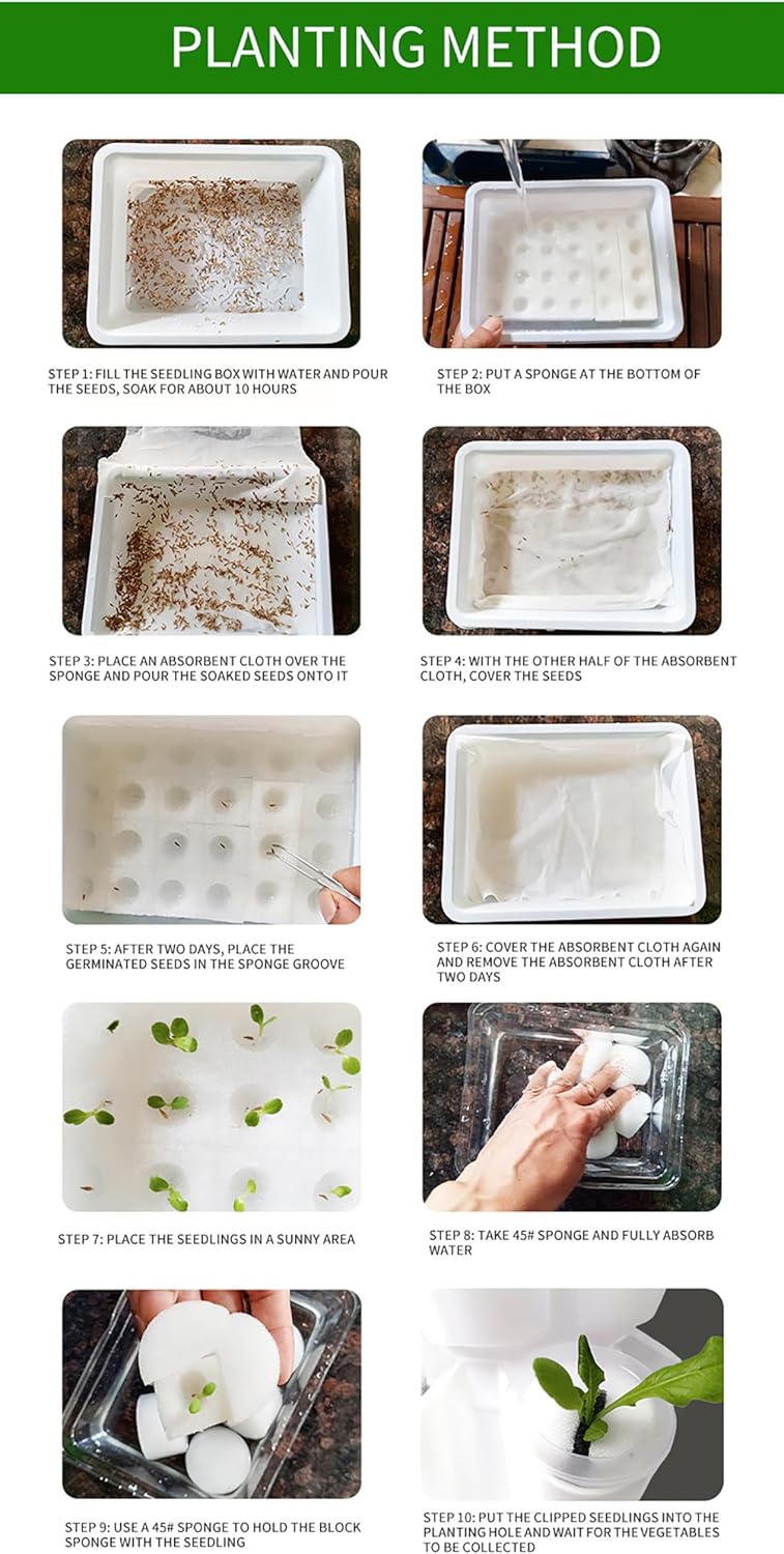 Hydroponics Growing System Tower 8/10/12-Layer Vertical Hydroponic Tower Garden Planter Kit for Balcony Growing Vegetables, Herbs and Fruits