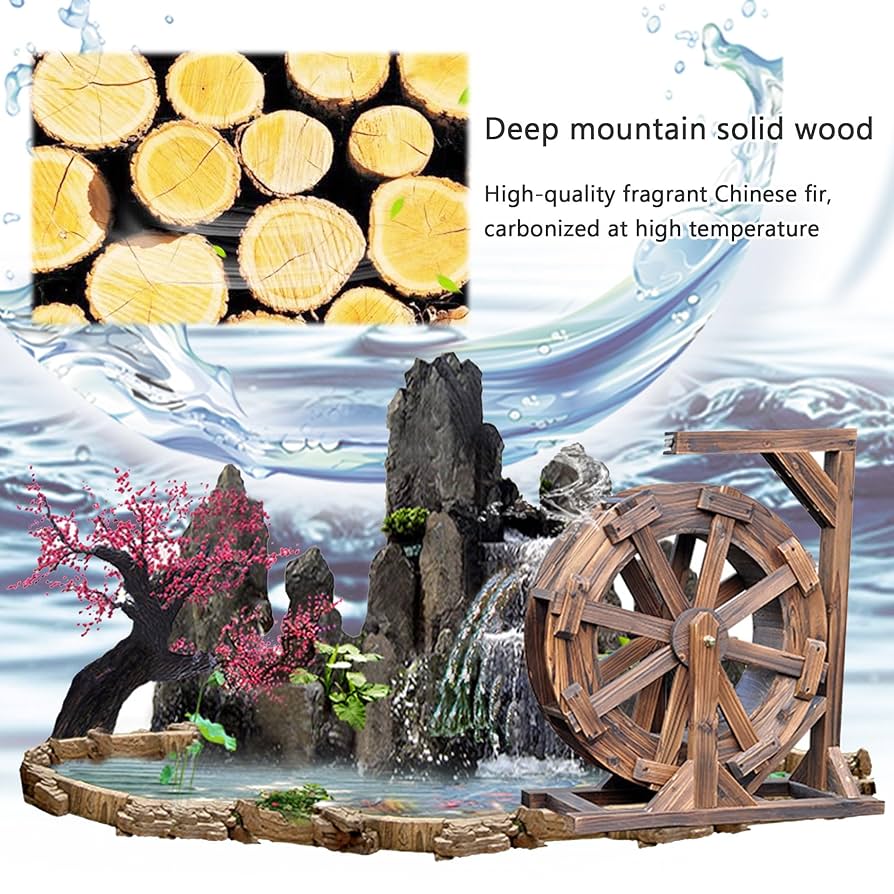 木製 水車デザイン インテリア Amazon | 木製模型 水車 モデル 3D立体 ミニチュ 置物 飾り 工芸