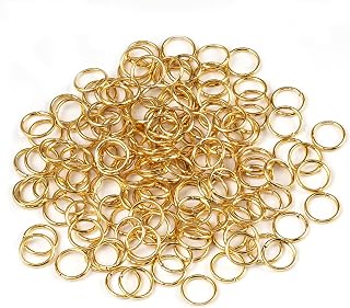 500Pcs 6mm Gold Plated Stainless Steel Jump Rings 21 Gauge Metal O Rings Close but Unsoldered Single Loop Connectors for Jewelry Necklaces Bracelet Earrings Keychain DIY Making