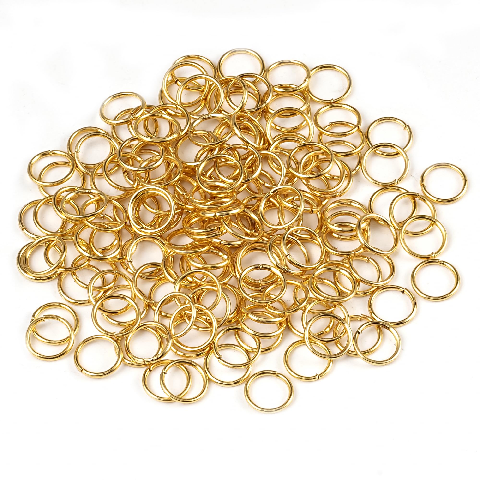 500Pcs 6mm 18K Gold Plated Stainless Steel Jump Rings 0.7mm Thick Metal O Rings Close but Unsoldered Single Loop Connector Rings for Jewelry Necklaces Bracelet Earrings Keychain DIY Making — image 1
