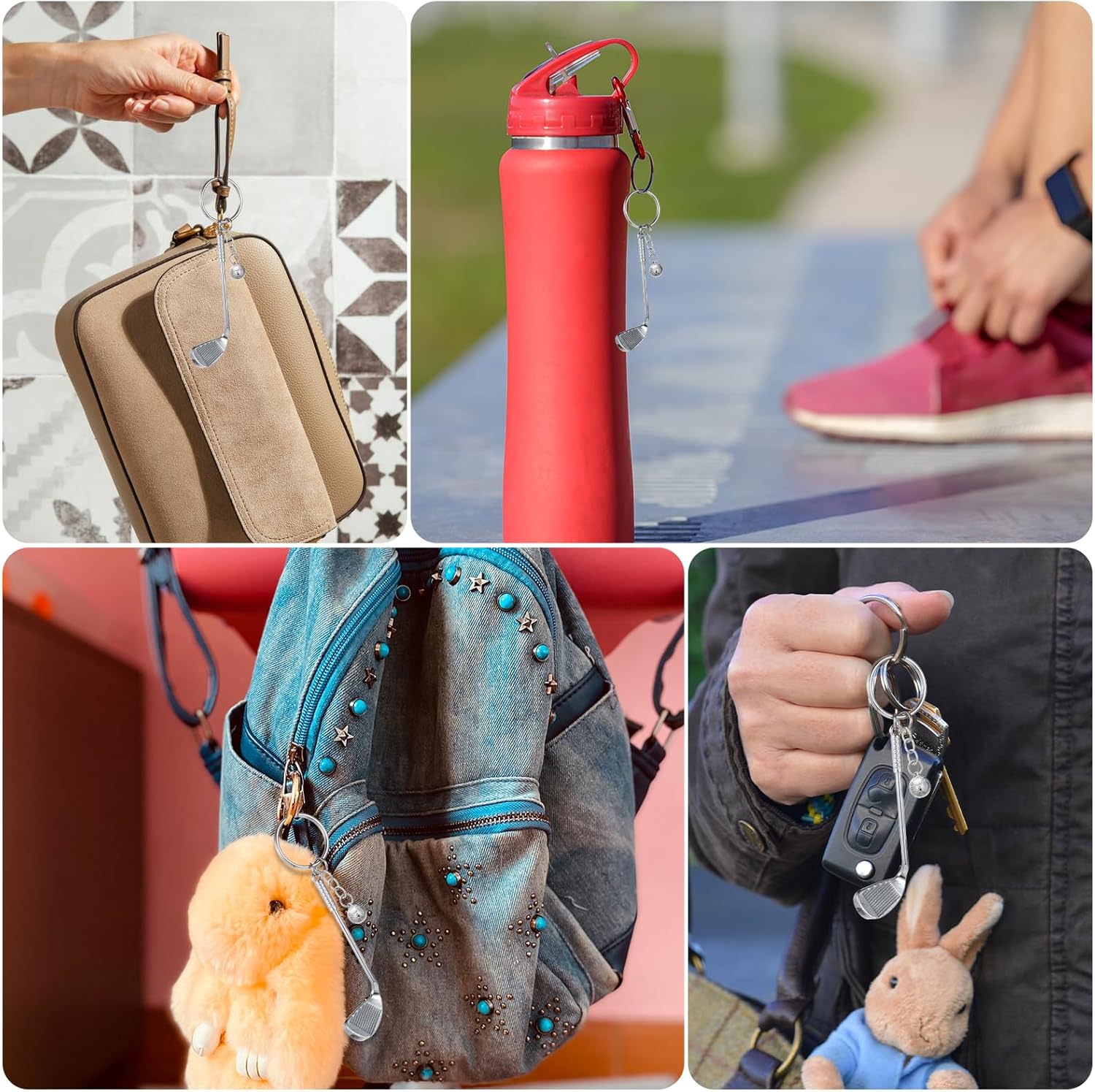 Mini Cute Golf Keychain, Golf Club Keychain Golfs Gifts Keychains Golfers Mini Alloy Golfs Keychains GolfRacket Ball Pendant Key chain, GolfBall with Key chain Sports GolfLovers Gifts for Women Men - Image 7