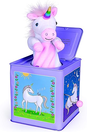 Jack Rabbit Creations - Juguete Jack in The Box, muñeco sorpresa de unicornio
