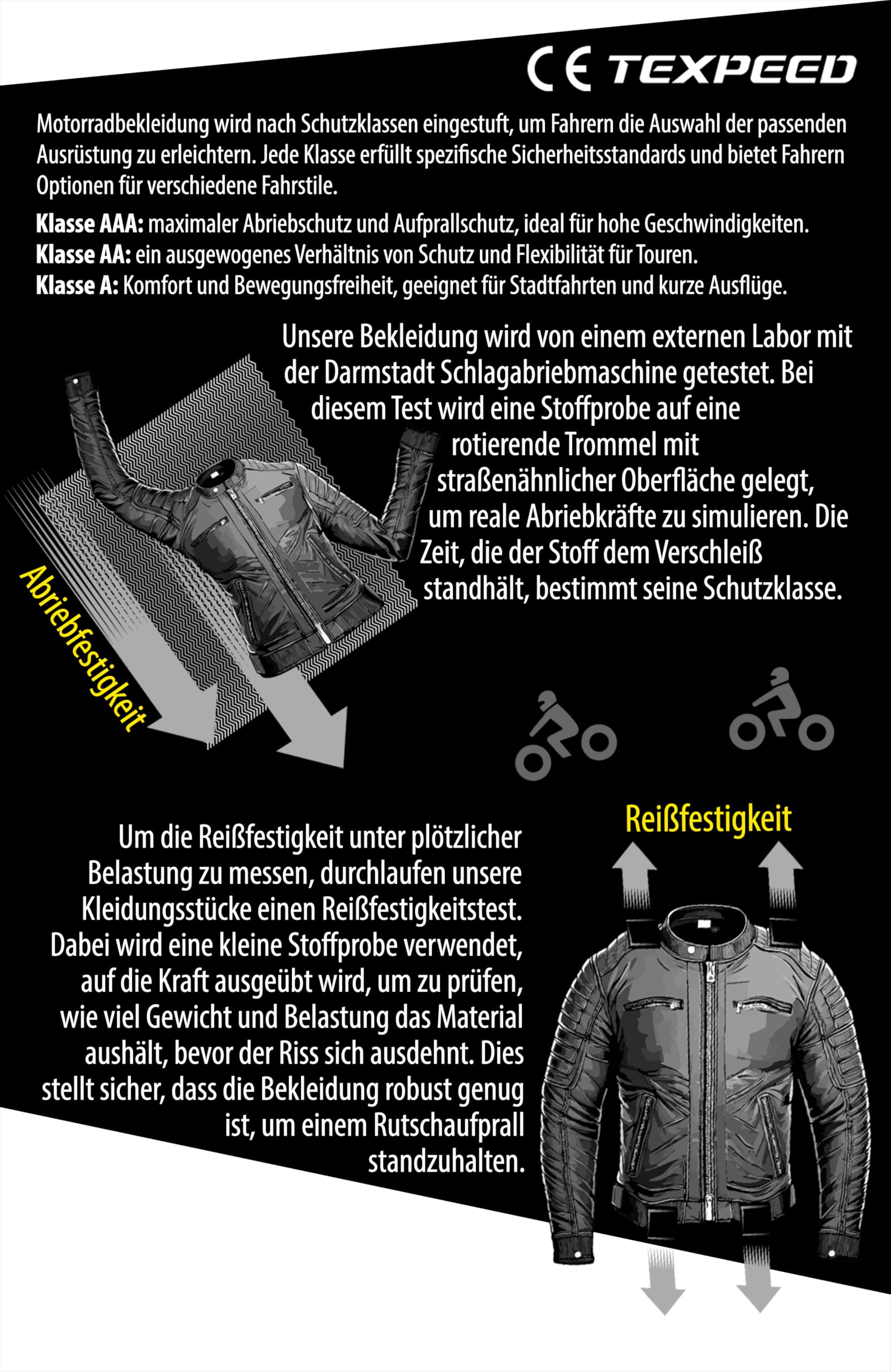 Texpeed Motorrad lederjacke herren mit protektoren - Marlon Brando Retro Chopper Rockerjacke - Mit Original Biker Rüstung (EN 1621-1) Schutz Schwarz - L