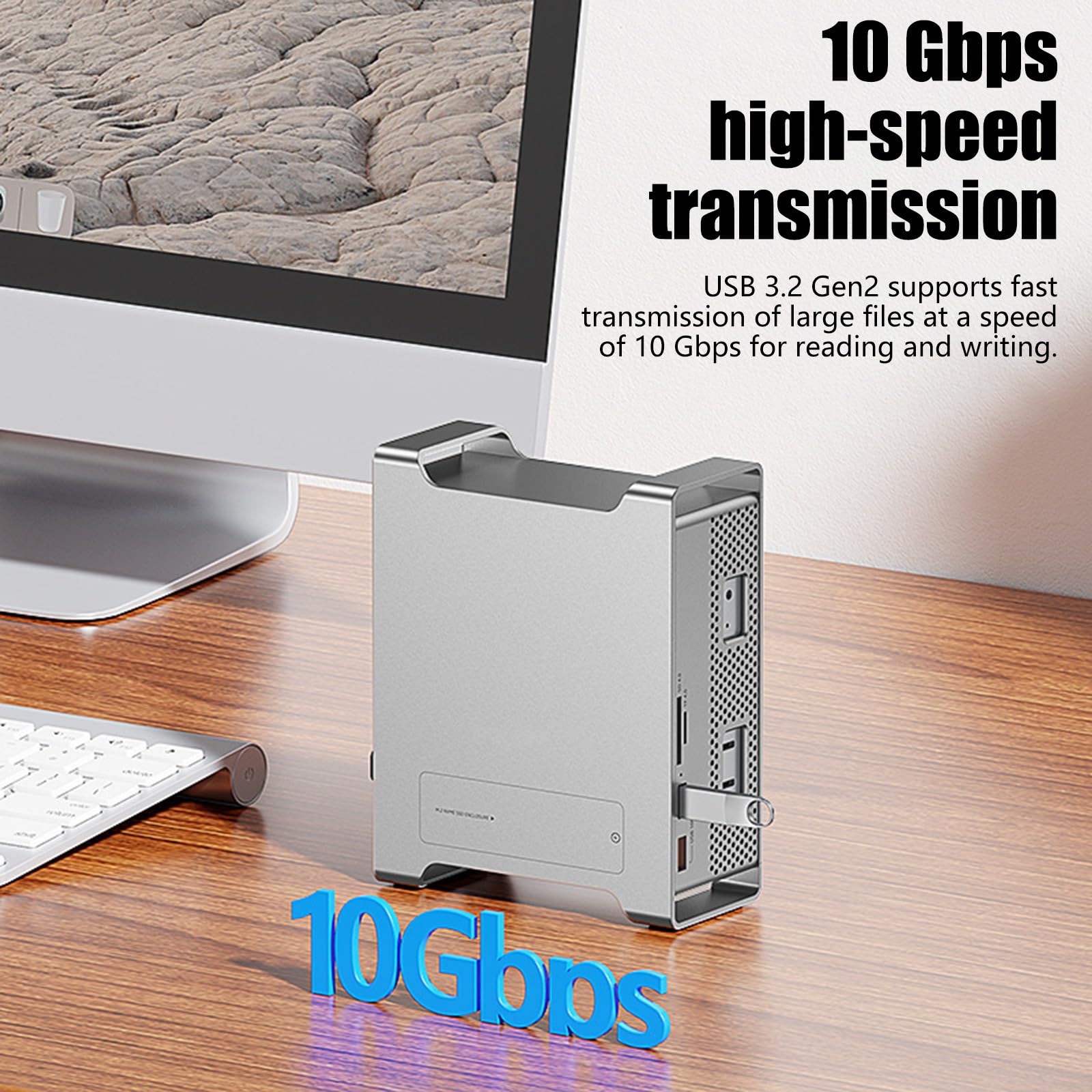 Enclosure per HDD NVMe ad alta velocità con interfacce USB C Alloggiamento in alluminio e sistemi di raffreddamento efficienti Enclosure HDD NVMe PCIe