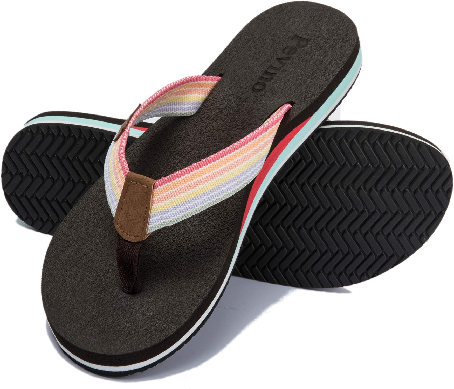 Women's Orthotic Flip Flops,Casual Comfortable Yoga Mat Thong Sandal with Arch Support