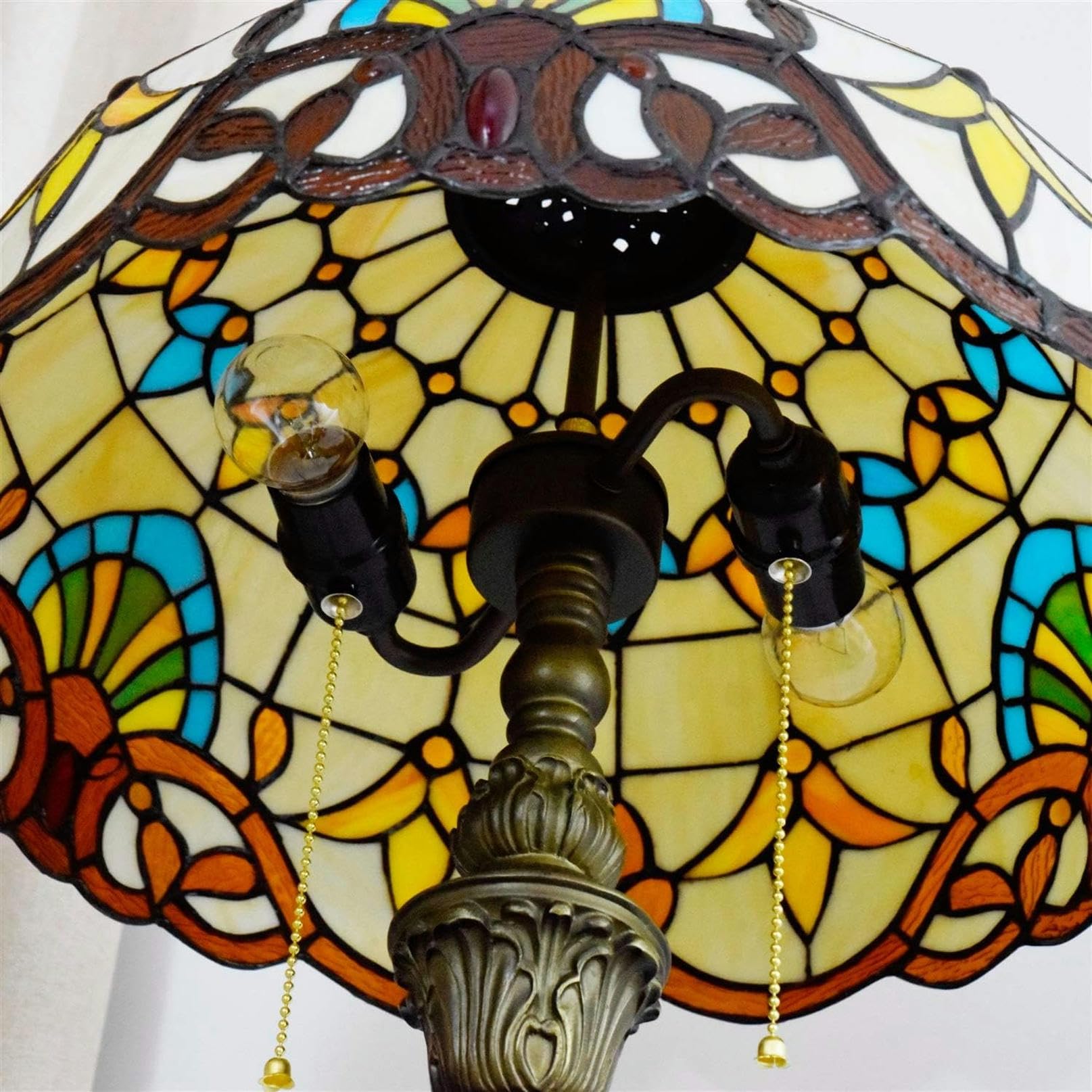 Lampa Stojąca Do Czytania Tiffany 16 Cali,Lampa Podłogowa Tiffany W Stylu Europejskim,Żółta,Szklana,Czysta,Pionowa Lampa Do Czytania,Do Gabinetu,Salonu,Sypialni
