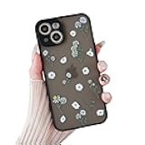 DEFBSC Daisy Case for iPhone 14 Case, Flower Patterned Design Cute Case, Girls Women Slim TPU Bumper Shockproof Anti-Scratch Protective Case for iPhone 14 - Black