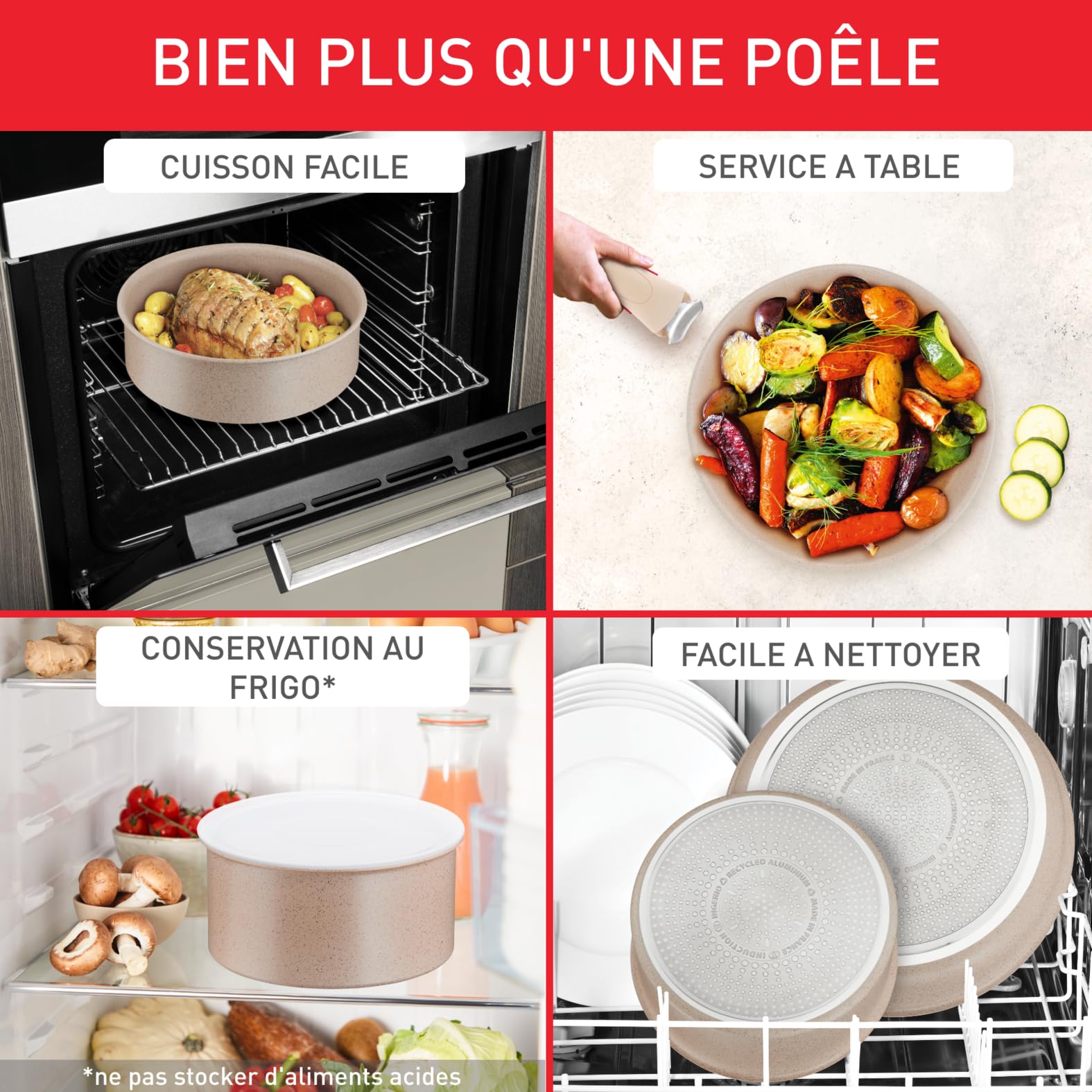 Tefal Ingenio Delight L7839002 Batterie de cuisine 17 pièces Poêles, casseroles, induction, revêtement antiadhésif, indicateur de température, empilable, passe au lave-vaisselle, fabriqué en France