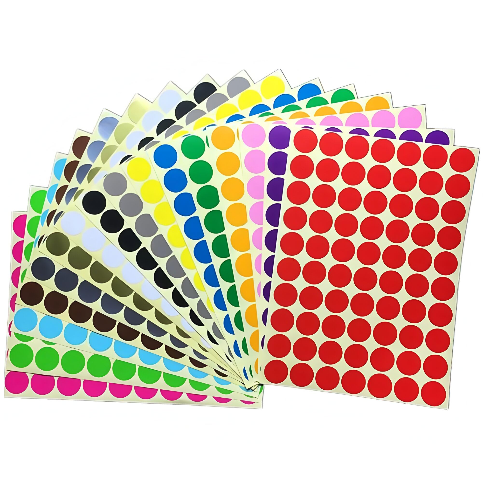 2240 PCS Dot Stickers Assorted 16 Colors 3/4 Inch Round Color Coding Labels 0.75" Circle Sticky Dots Multicolored Blank Circular Price Label Sticker