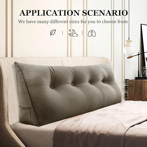 Miniatura 3 de Almohada de cuña gruesa de 10 libras para cabecero, posicionador de cuerpo, almohada de cuña de cama, soporte de respaldo triangular con bolsillo