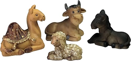 Miniatura 8 de Juego de 11 figuras de pesebre  Bebé Jesús, María, José, Pastor, 3 reyes, ángel, vaca, burro y oveja