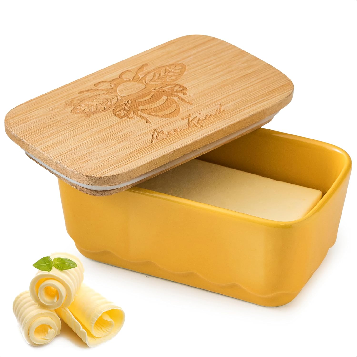 Covered Butter Dish with Lid, Large Butter Dishes for Countertop