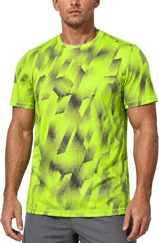 Zengjo Workout Shirts for Men Quick Dry Moisture Wicking Athletic T-Shirt | Micro-perforated performance jersey, breathable stretch, flatlock seams; gym, running, tennis, and outdoor training