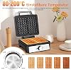 Aigostar الهراء الحديد لمدة 2 الفطائر البلجيكية 1600 W طلاء غير عصا 20.2 × 17.2 × 2 سم صانع الهراء مع درجة حرارة قابلة للتعديل شاشة LED تصميم الفولاذ المقاوم للصدأ المدمجة BPA و PFOA مجانا