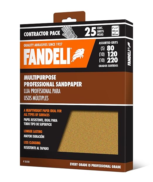 Fandeli Papel de Lija Multiuso 25 Hojas 9 x 11 pulgadas miniatura 3