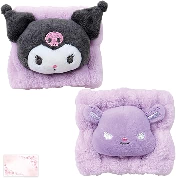 SanrioOriginal Cute Character Wrist Bands for Washing Face Wash Towel Band Kuro-mi Japan Import - Includes Cherry Blossom Message Card