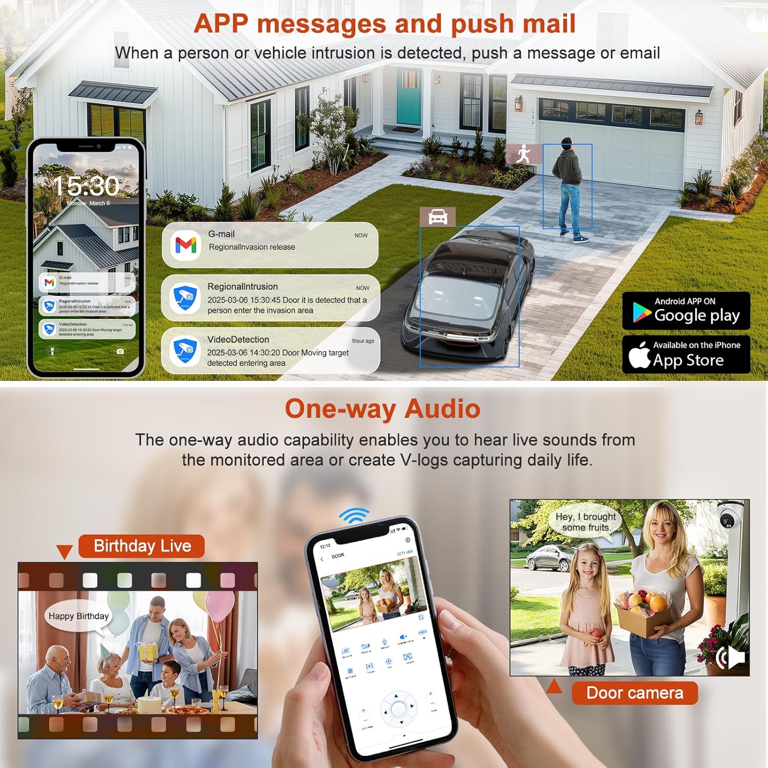 4K 8MP Security Audio Dome Camera Smart Dual Lights PoE Turret IP Camera Outdoor Indoor,2.8mm Wide Angle Lens,AI Human Detection,Color Night Vision,Built-in Mic,Metal Case,IP67 Waterproof(4Pcs)