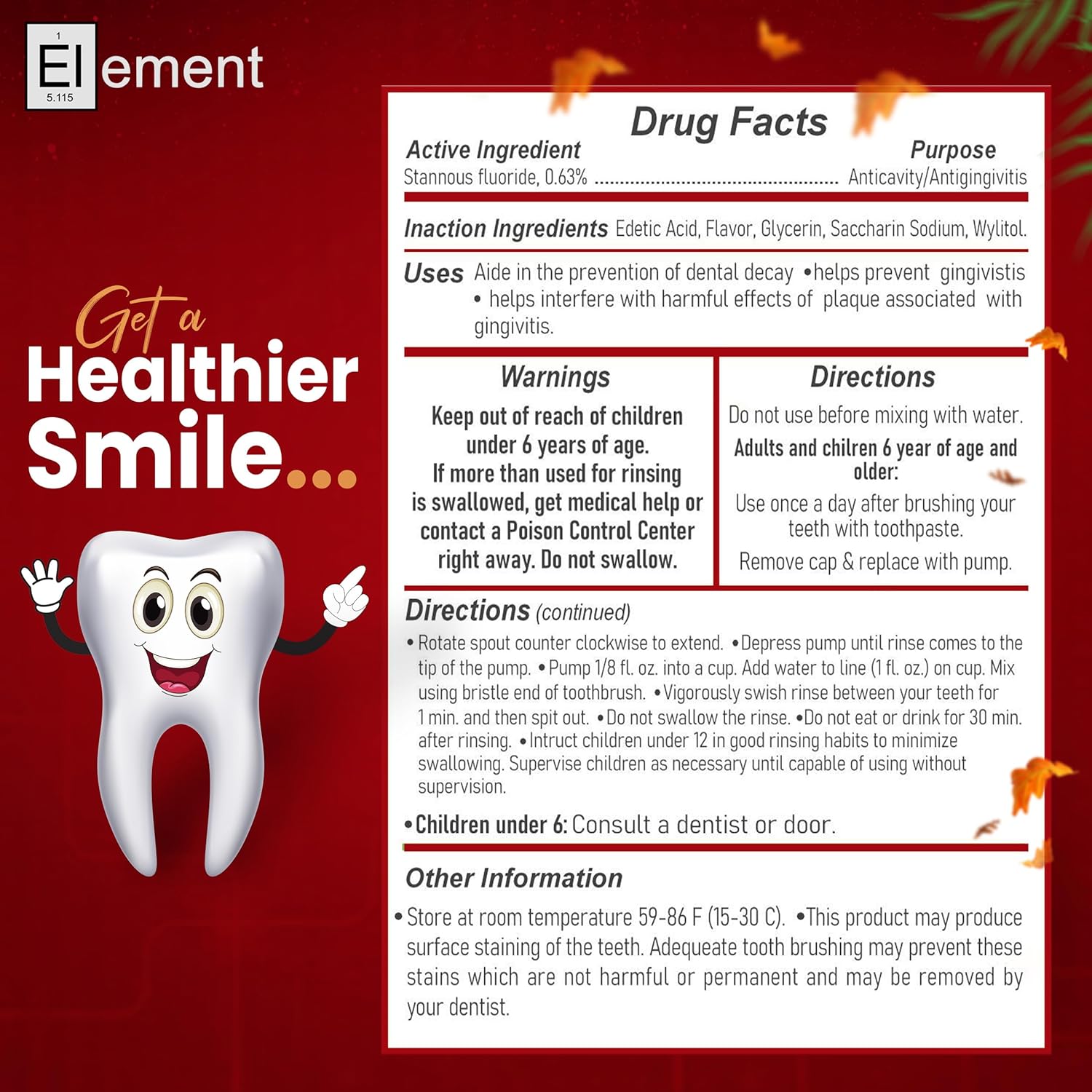 Stannous Fluoride Mouthwash - 10 Fl. Oz. 0.63% Antimicrobial Perio Rinse - Alcohol Free, Dye Free, Paraben Free - Refreshing Flavor (Fruit Punch) - Image 2