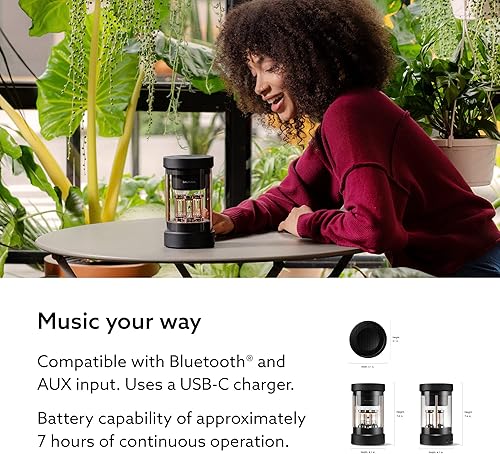 Miniatura 5 de BALMUDA El altavoz Altavoz Bluetooth portátil Sonido de cristal 3D y espectáculo de luz LED Recargable USB-C 3 modos de luz vela, ambiente y