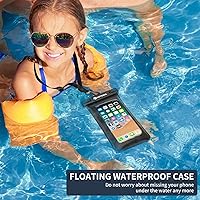 Vista 2 de Funda impermeable flotante para teléfono celular, bolsa seca con cordón para el cuello y brazalete, se adapta a iPhone y todos los teléfonos