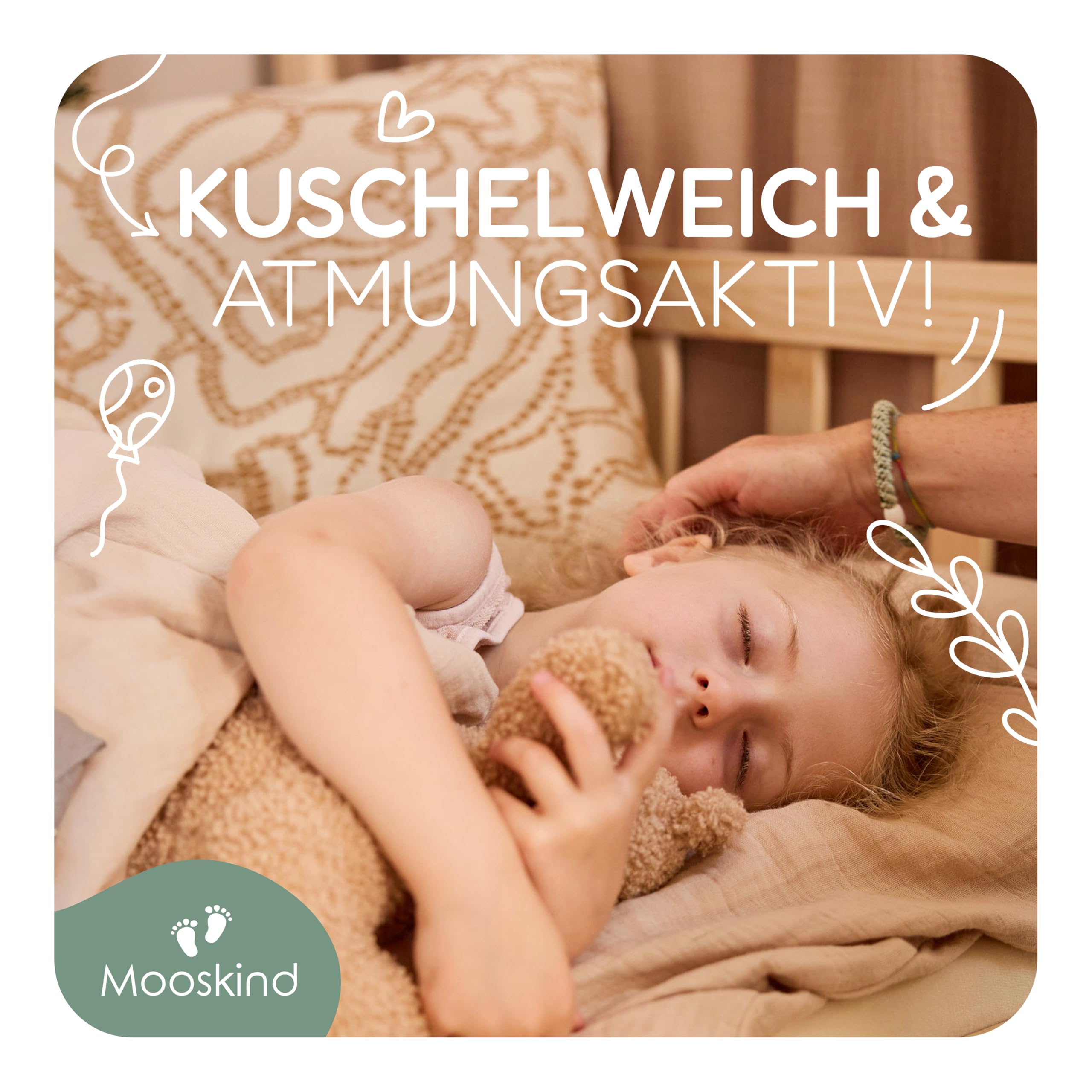 Musselin Kinderbettwäsche 200x135 cm mit Kissenbezug 80x80 cm [grau] – 100% Bio Baumwolle & Ökotex geprüft – Musselin Bettwäsche Kinder Set für Mädchen & Jungen – Made in Europe
