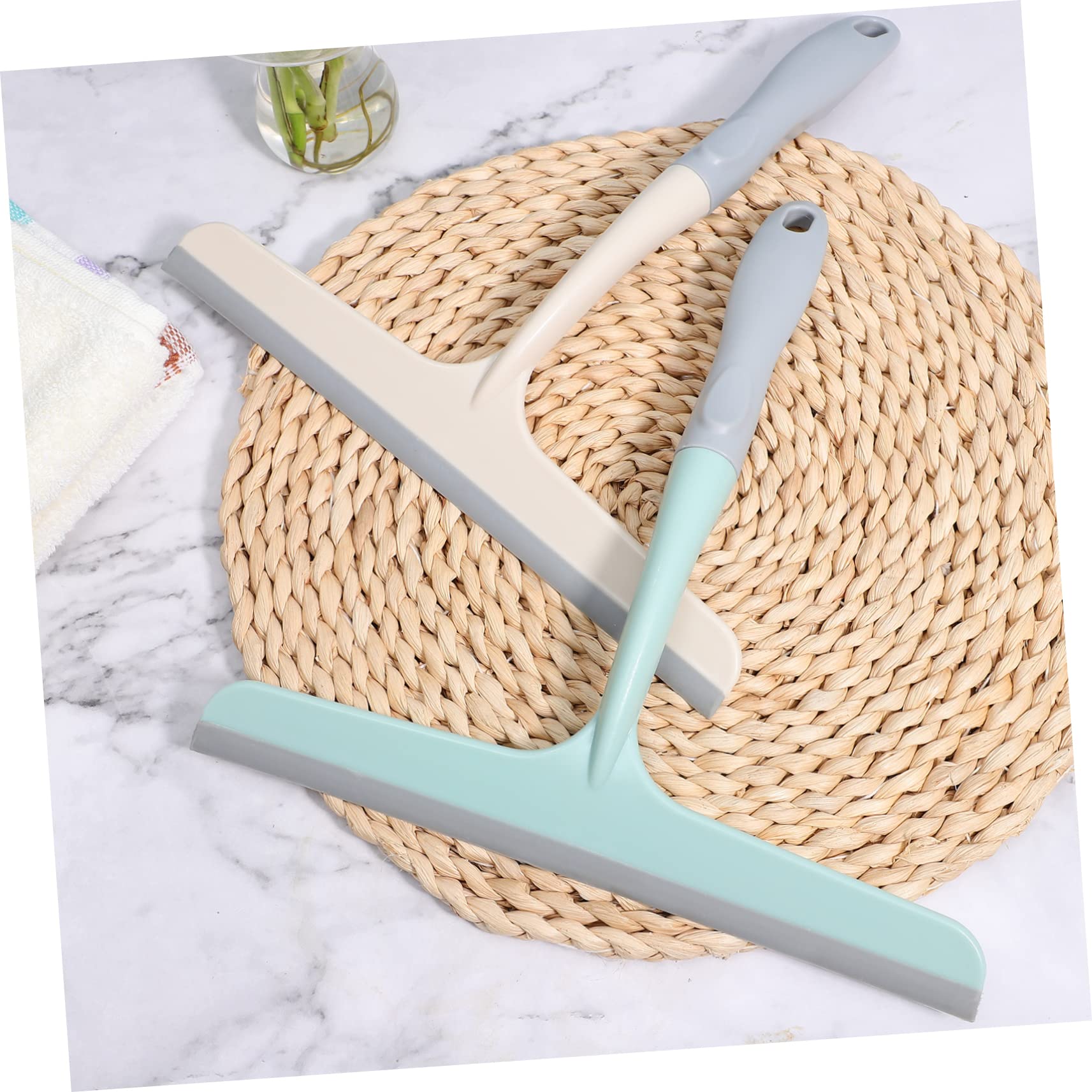 SHERCHPRY Rasquetas para Ducha con Gancho Limpiacristales Multiusos para Mamparas Y Puertas De Vidrio Diseño Ergonómico Y Colgador Práctico para Baño Y Coche 4 Piezas X 5