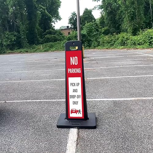 Miniatura 5 de SmartSign LotBoss - Kit de letrero de no estacionamiento con base de goma, doble cara, 7.875 x 35.5 pulgadas, letrero reflectante de grado de