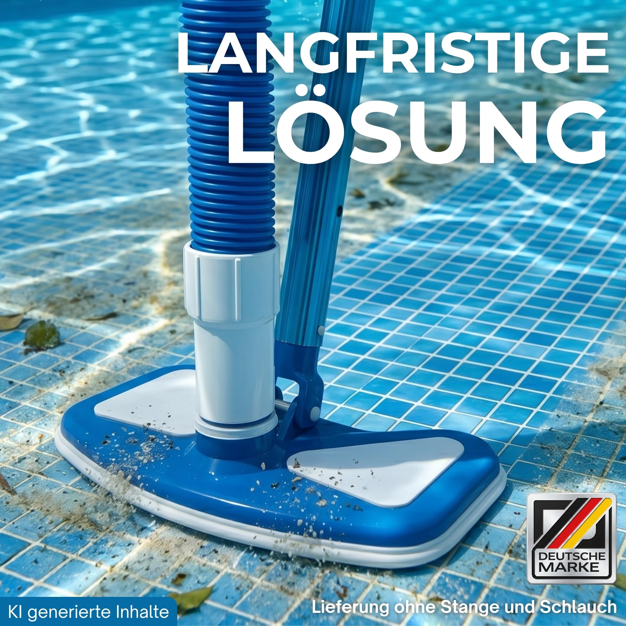 Deluxe Pool Bodendüse Handreiniger oder für Teleskopstange Bodensauger mit Schlauchanschluss Ø 32/38 mm und Nylon Bürste Poolbürste Poolsauger Bodenbürste