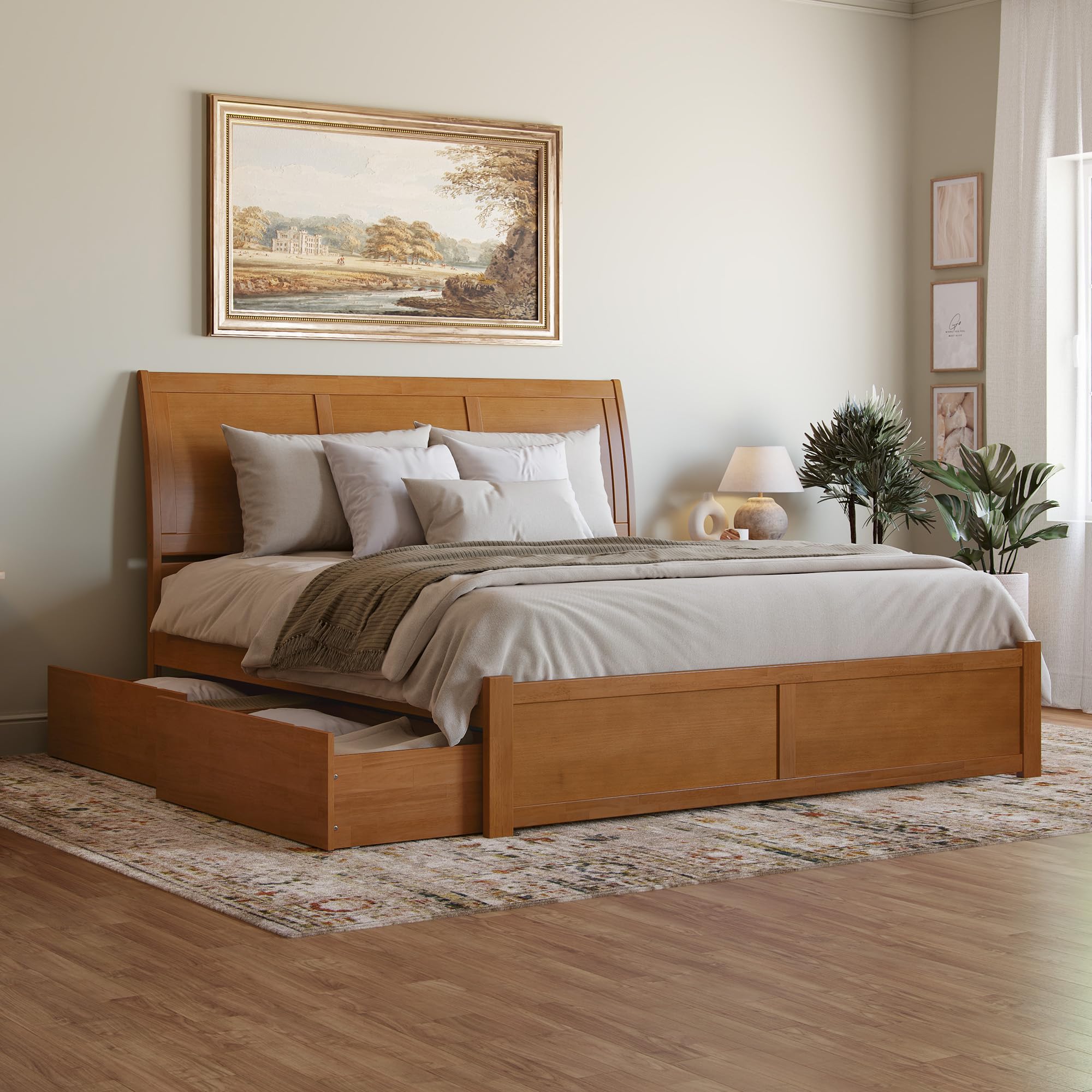 AFI Portland King Platform Bed with Drawers