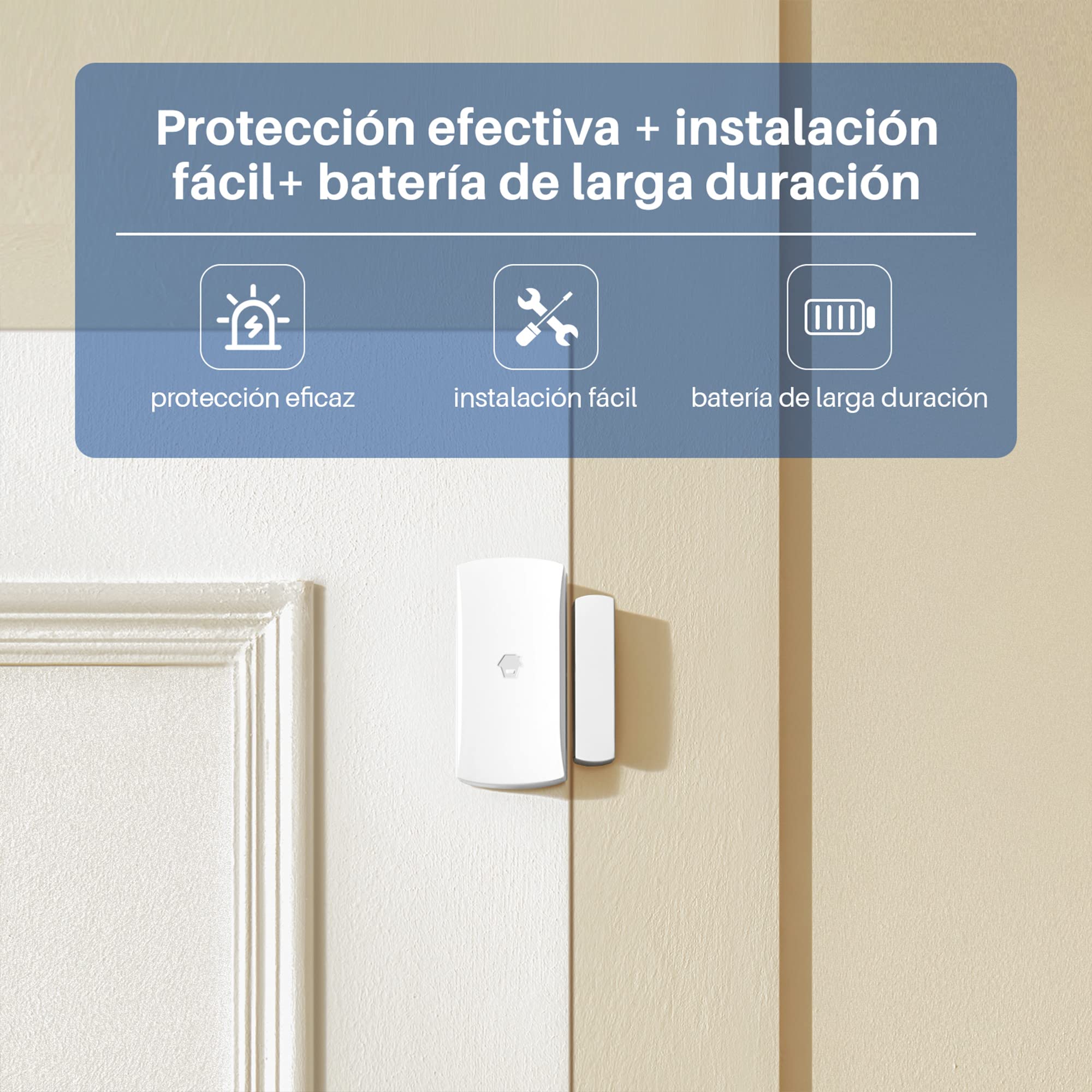 Chuango DWC-102*3 Set de 3 Sensores inalámbricos para Puertas y Ventanas-Funciona con sistema de Alarma Chuango, Aviso Batería Baja, Compatible con Alexa y Google Assistant, Controlable con el Móvil