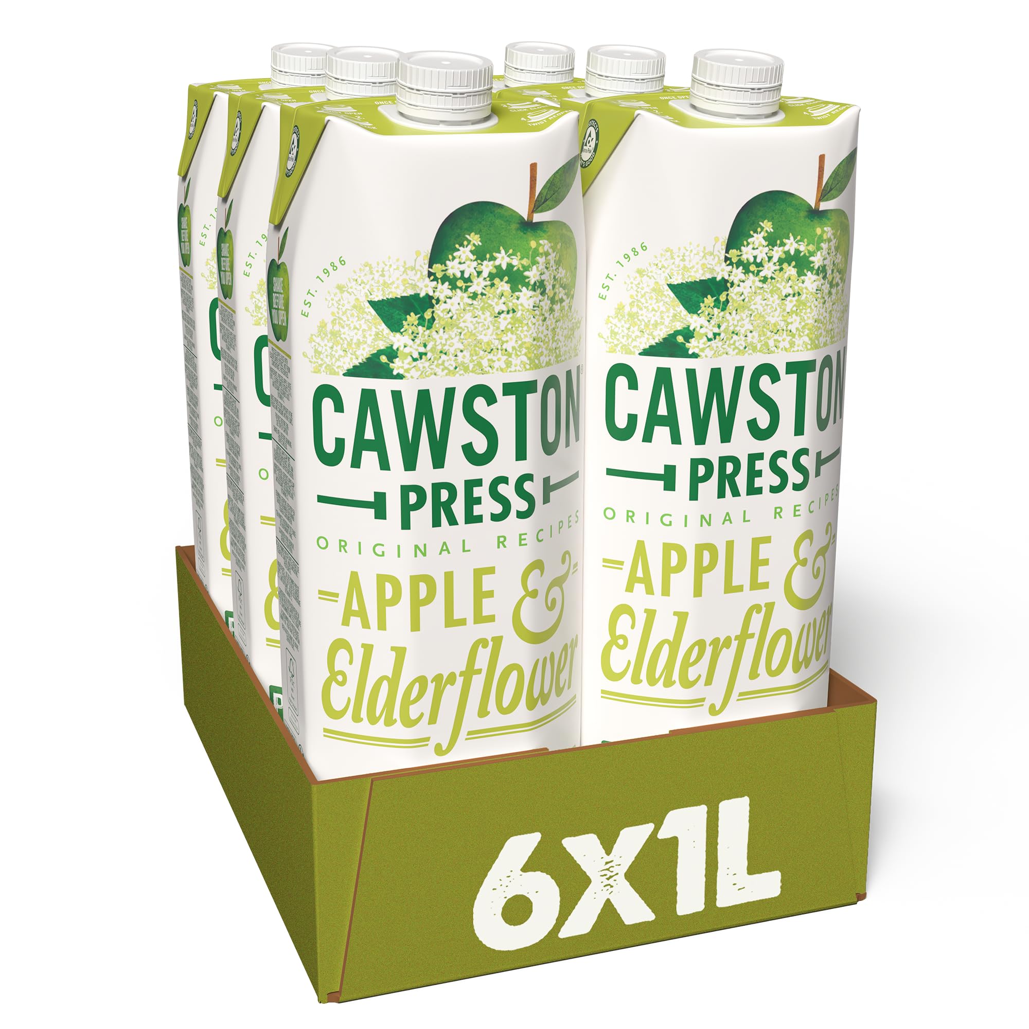 Cawston Press Apple & Elderflower Pressed Juice, 1 l, Pack of 6
