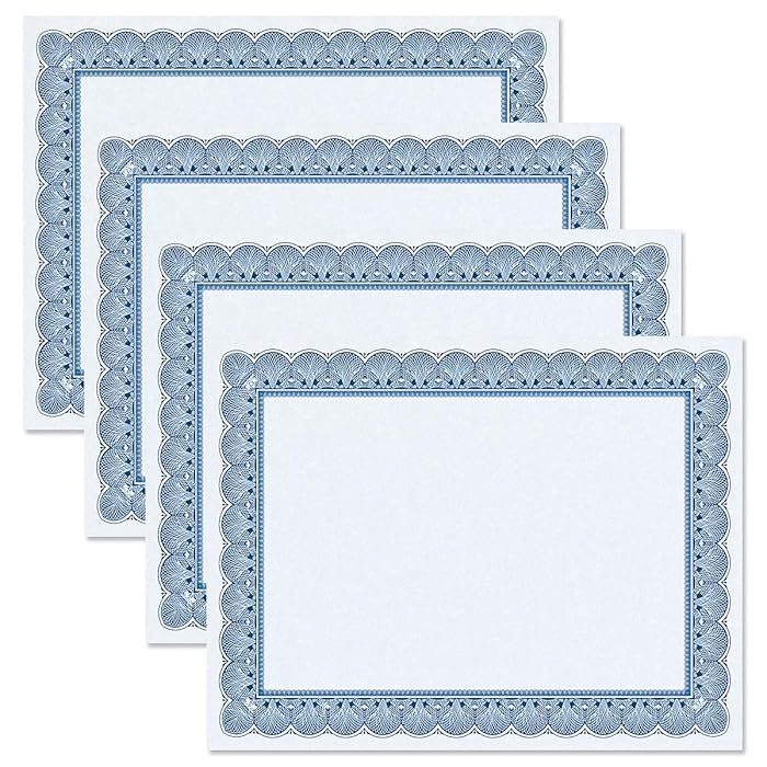 Buy Elite Blue & Blue Parchment Certificate Papers Pack of 100, Laser