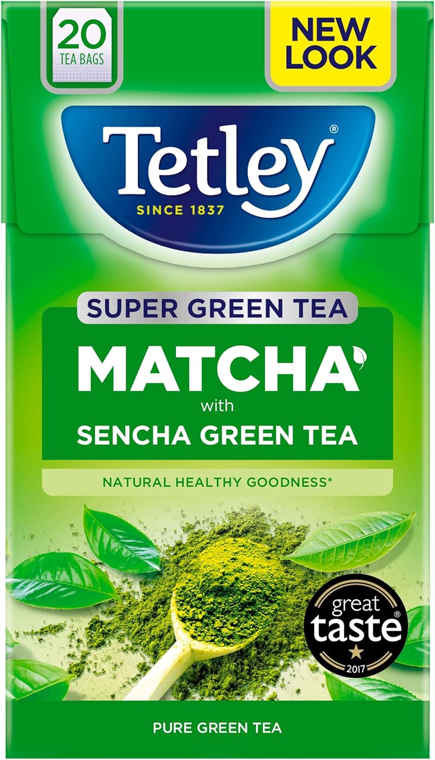 Tetley Super Green Tea Matcha Tea Bags, Pack of 20 Amazon.co.uk Grocery