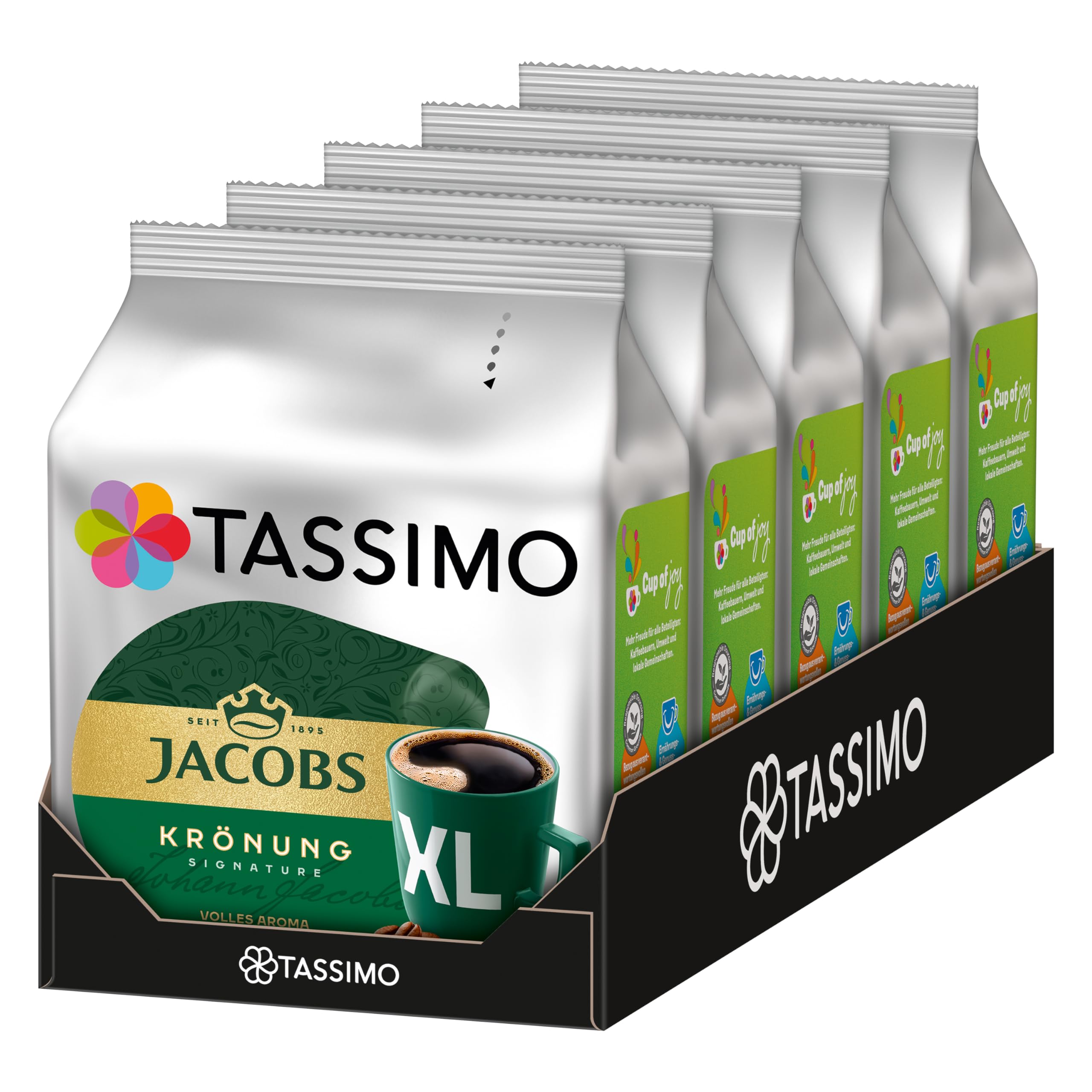 Tassimo Kapseln Jacobs Krönung XL, 5 x 16 Pads, 80 Kaffeekapseln