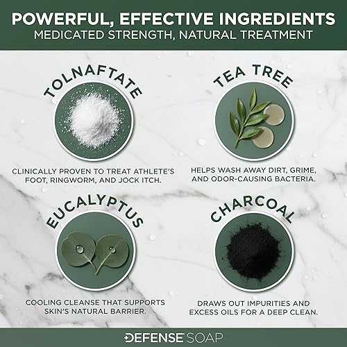 Miniatura 4 de Defense Antifungal Bar Soap 5-Pack Jock Itch, Ringworm, Athlete's Foot, Skin Fungus Medicated Anti Fungal Treatment (Five Bars, No Case)