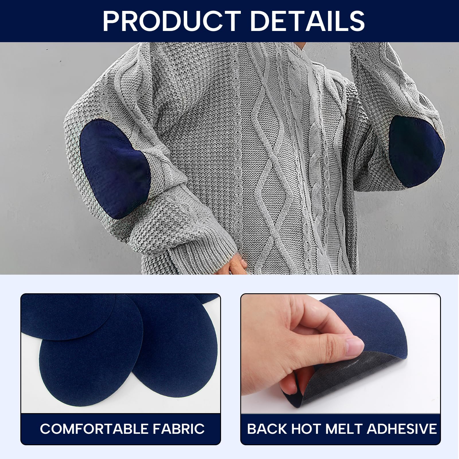 Toppe Termoadesive Per Bambini - 6 Pezzi Ovali, Per Ginocchia E Gomiti, Blu - Foto 6