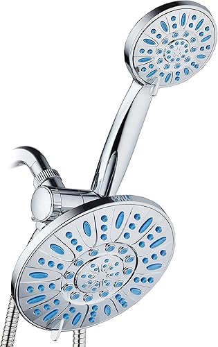 AquaDance, combo de regadera antimicrobianacon sistema anti obturación con 30 modos de lluvia. Regadera resistente con boquilla con protección