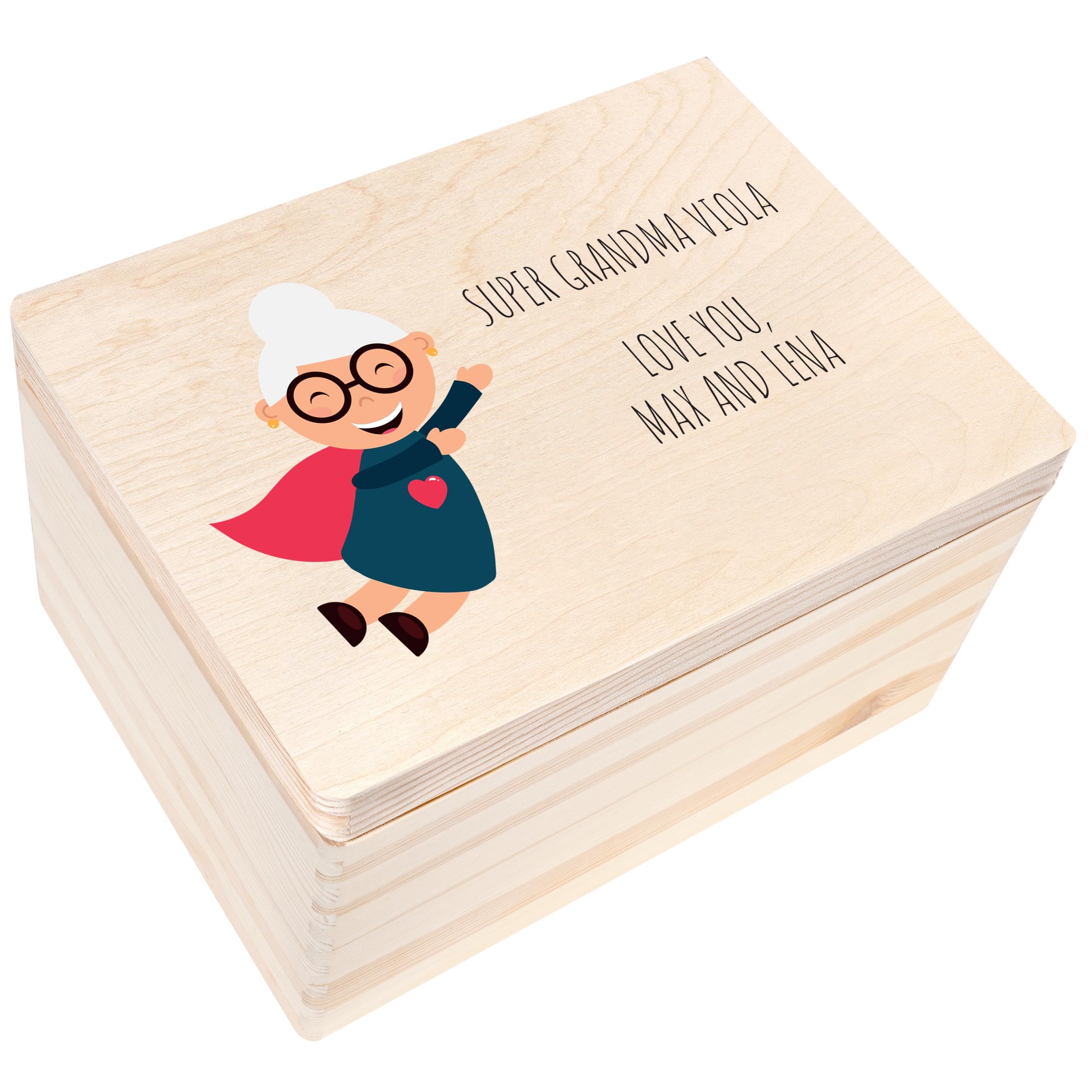 Creative Deco Personalised Memory Box Grandparent's Day Box | Custom Keepsake Boxes | Multi-Design | Customised Wooden Storage Box with Hinged Lid — image 1