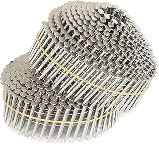 findmall 1200 Count 1-1/2-Inch x .090-Inch Ring Shank Stainless Steel Siding Nails 15-Degree, Adapted to Gun Type CN45
