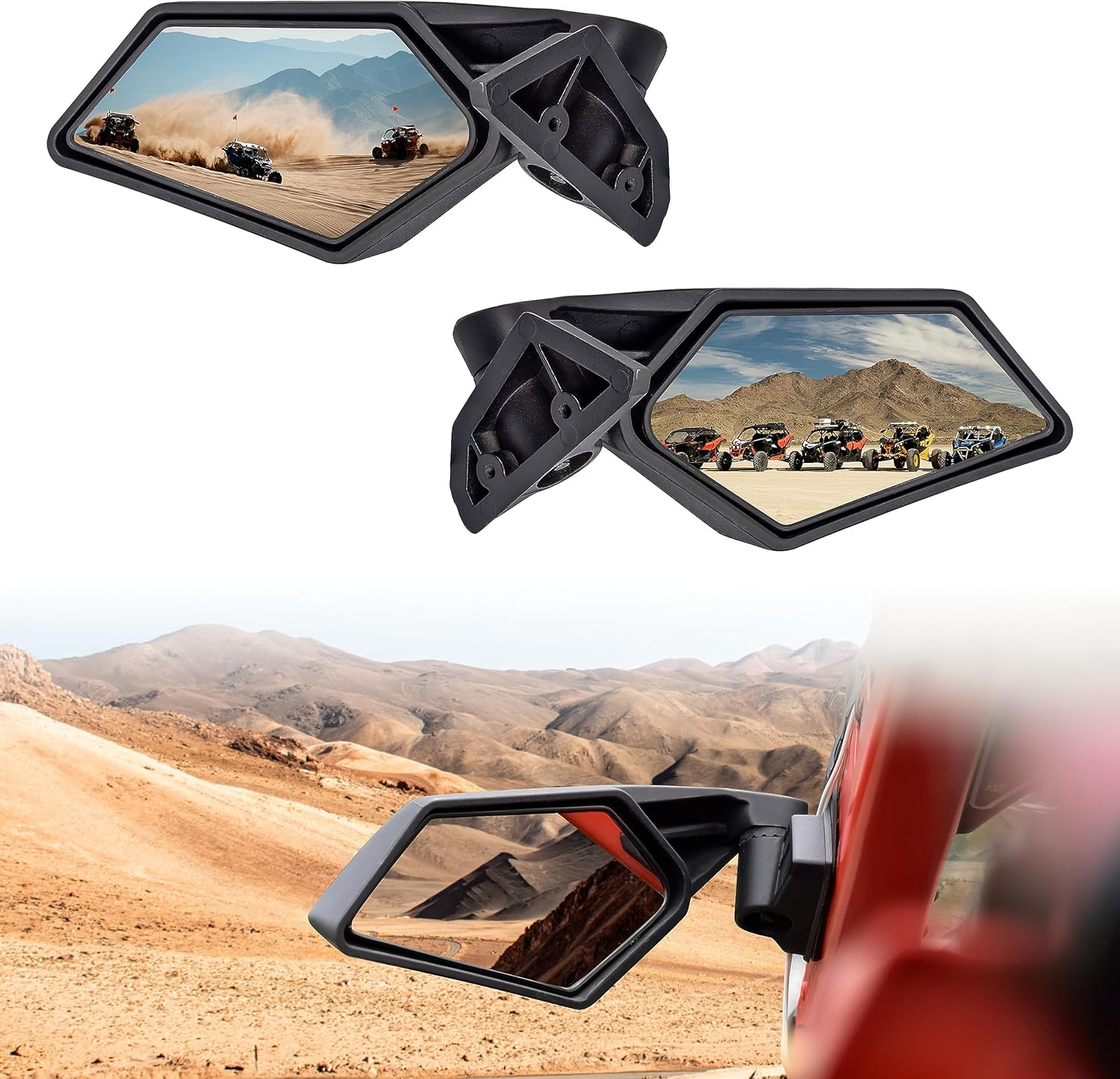 SAUTVS Adjustable Folding Side Mirrors for Can-Am Maverick X3, Rear View Racing Mirrors for Can Am Maverick X3 2017-2025 Accessories (2PCS, 715002898)