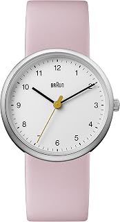 Women's Quartz Watch with White Dial Analogue Display and Pink Leather Bracelet BN0231WHPKLAL, Pink, Bracelet